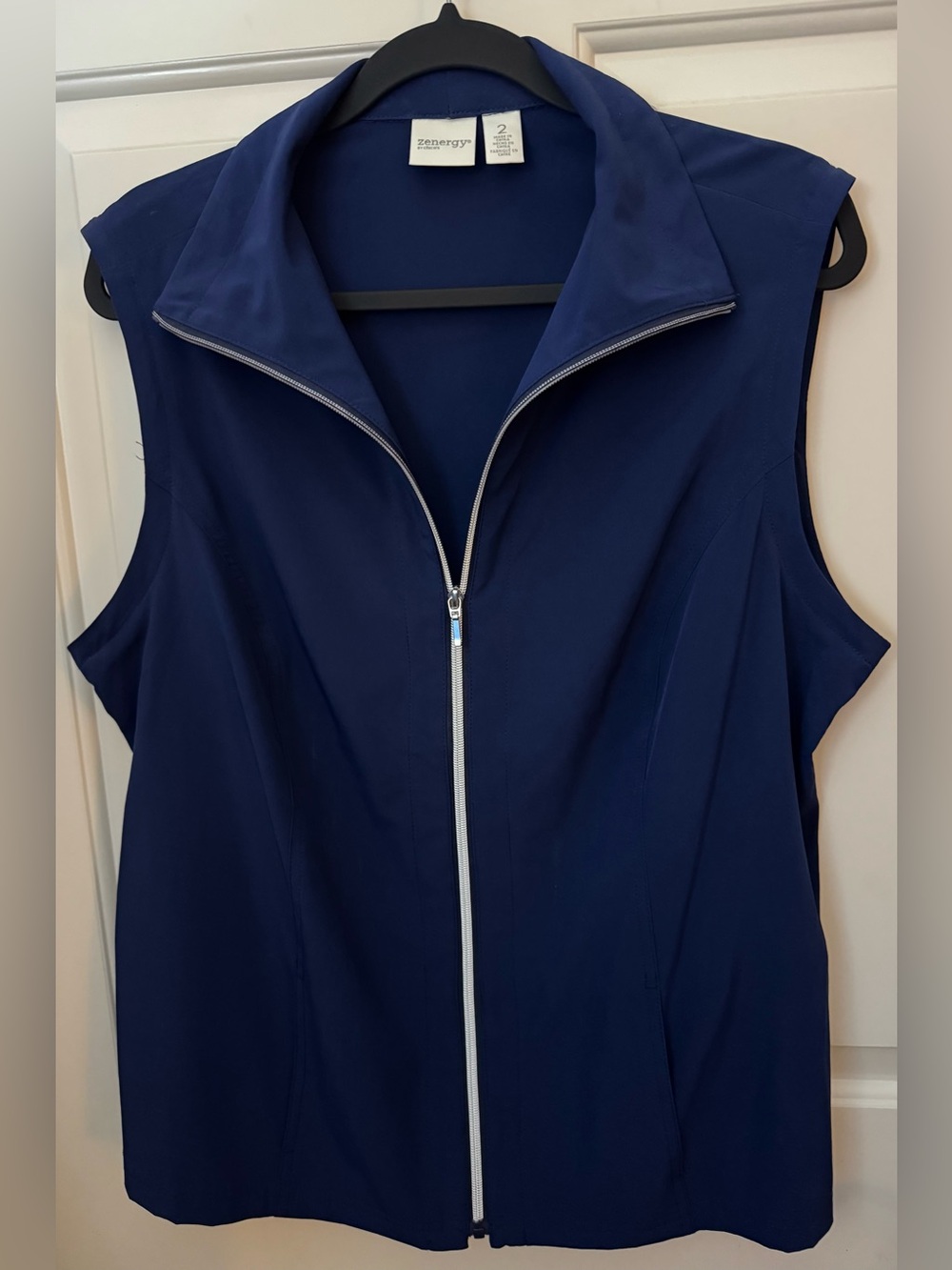 Zenergy by Chicos Jacket & Vest - 2 & 1 Navy Zip-Front Chico’s Size - 2